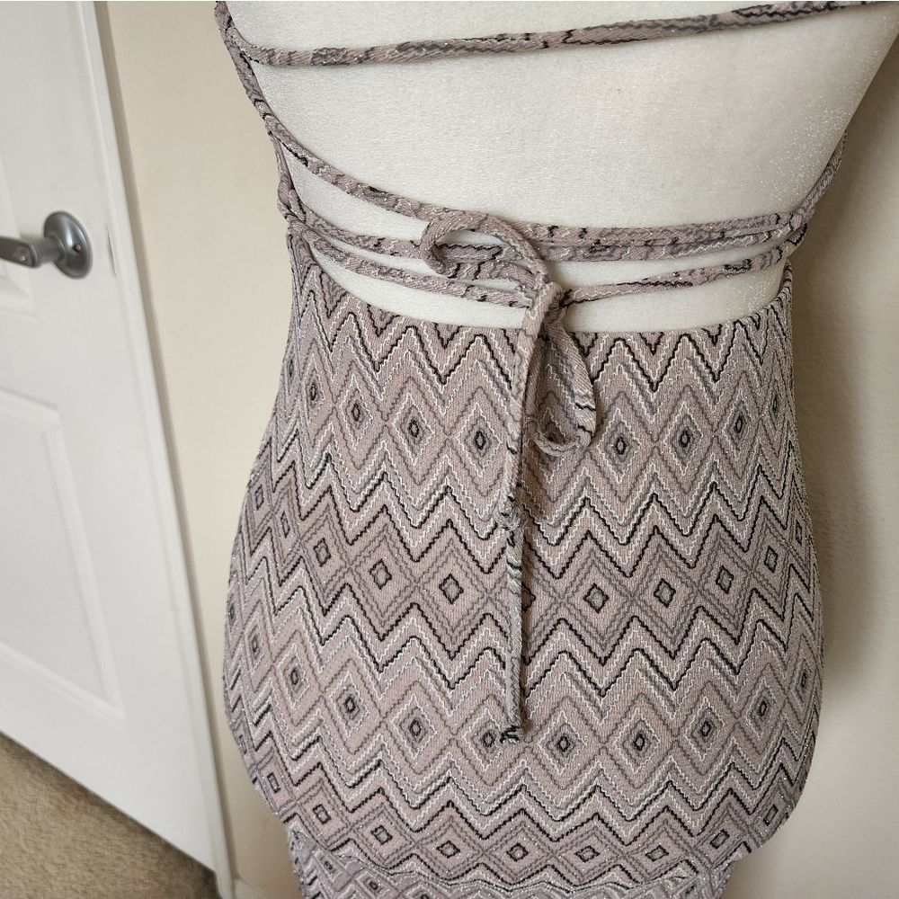 4SI3MNA Metallic Pink Backless Strappy Dress - Picture 5 of 9